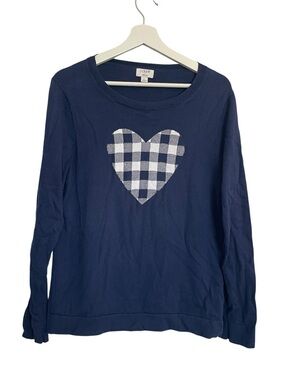 J Crew Teddie Blue Heart Sweater